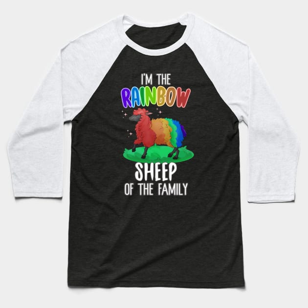 Rainbow Sheep Of The Family Baseball T-Shirt by Eugenex